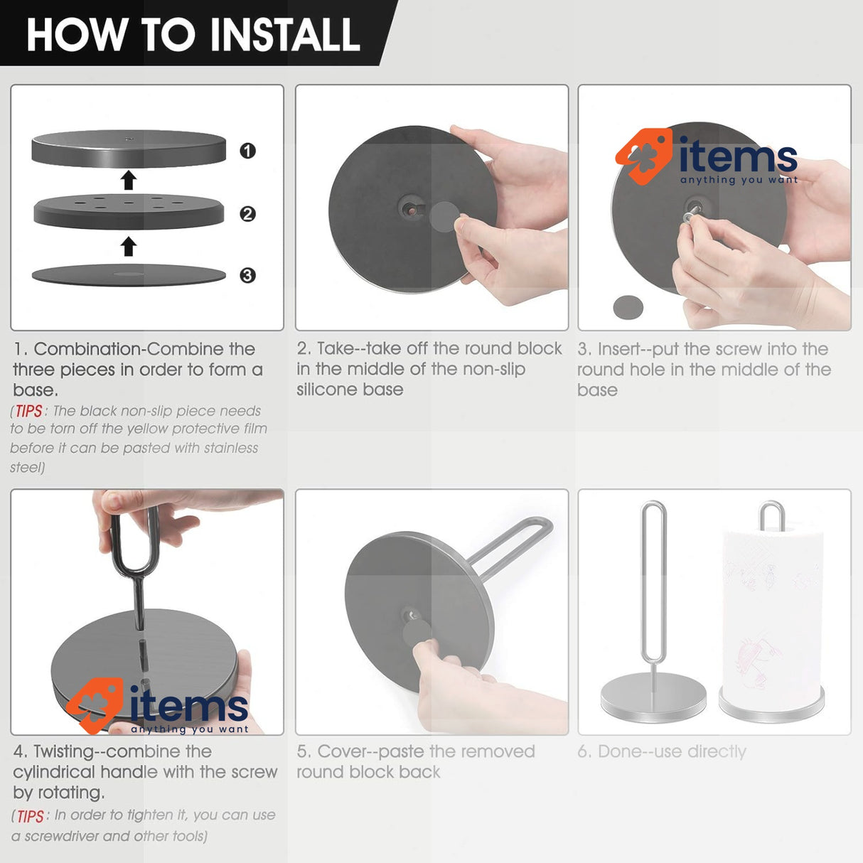 DDF iohEF
Kitchen Roll Holder, DDF iohEF Stainless Steel Paper Towel Organiser