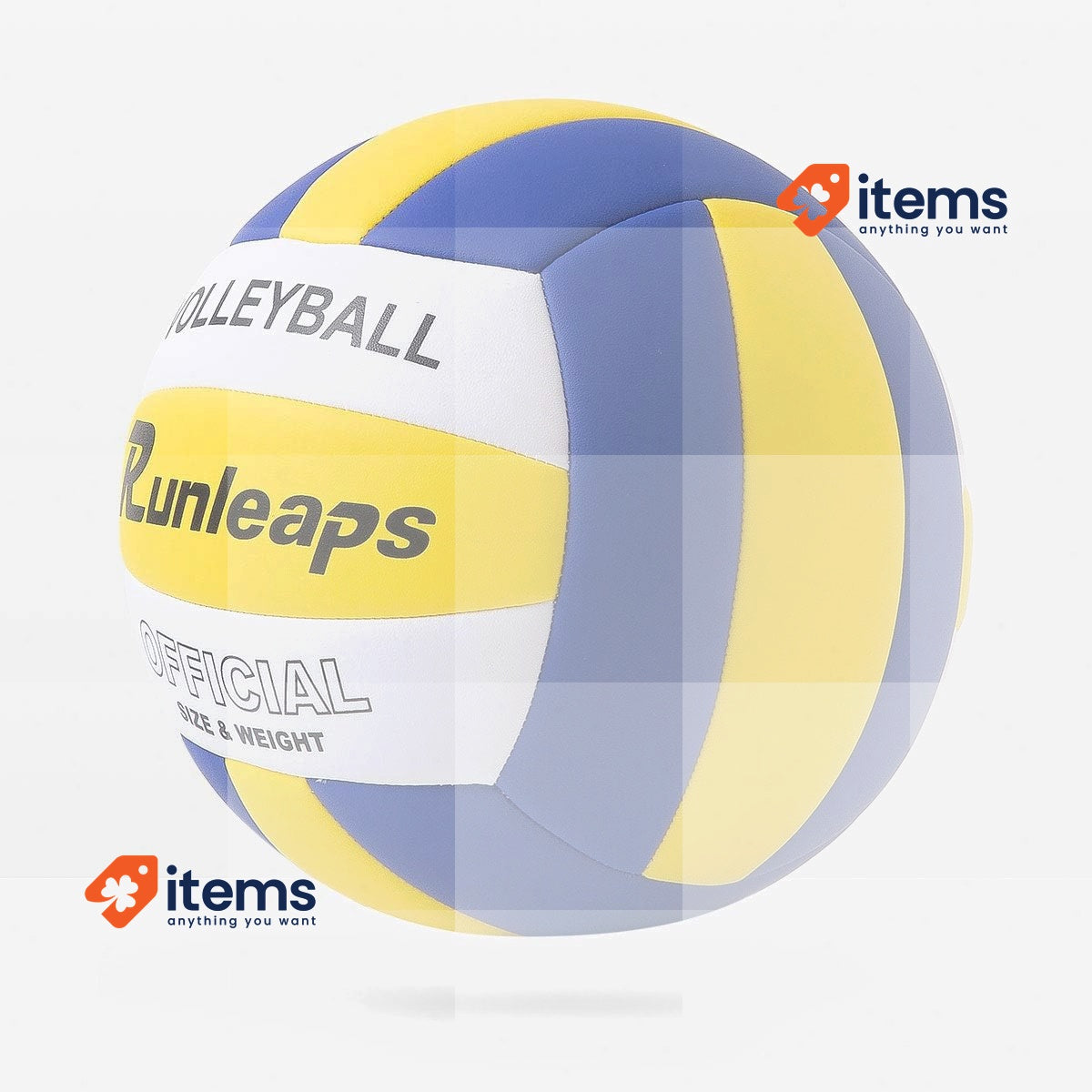 Runleaps Soft Indoor Volleyball Waterproof Blue/White/Yellow Size 5 Beach Touch