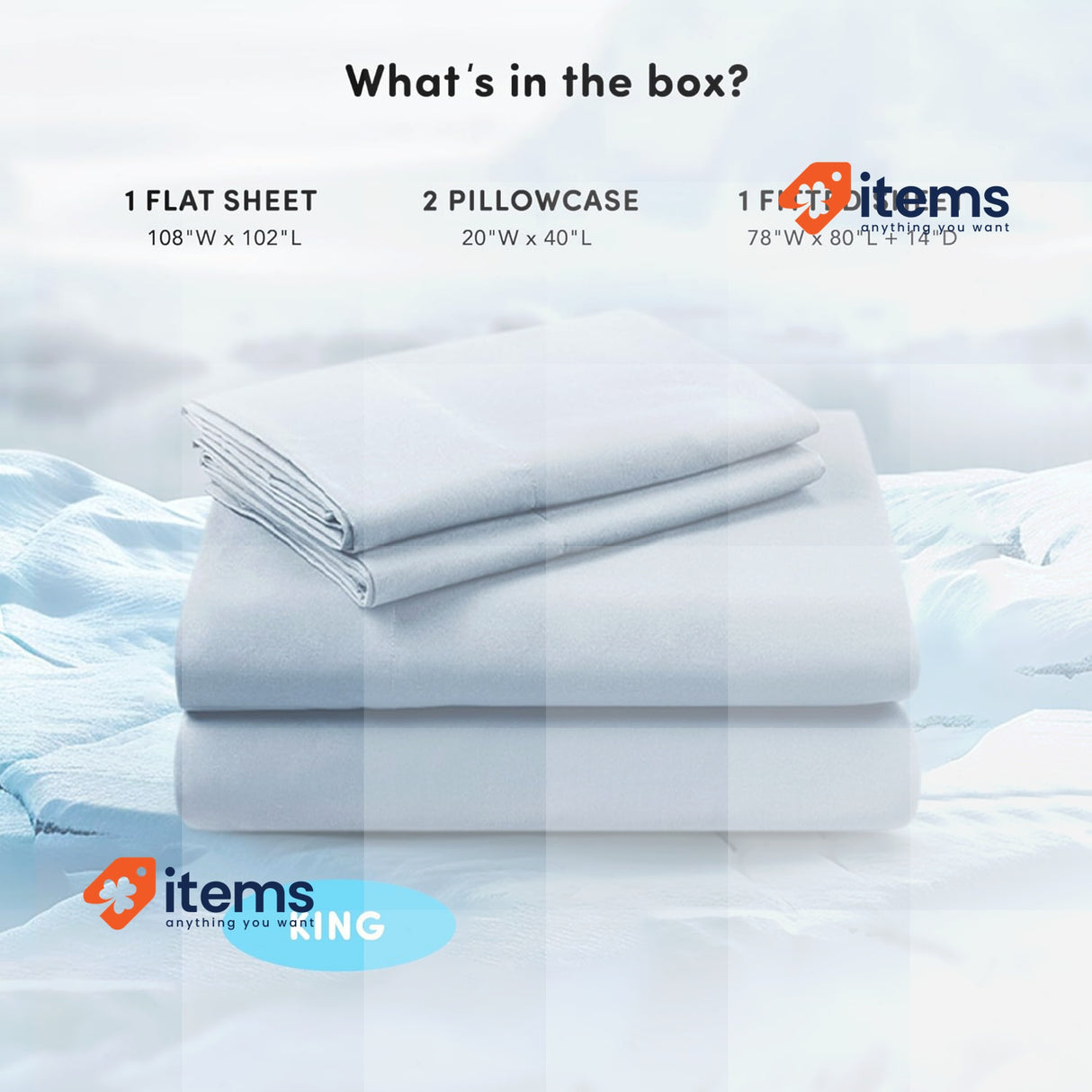 Comfort Spaces King Cooling Sheets, Moisture Wicking Coolmax Sheets Soft Blue