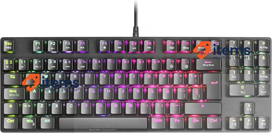 Mars Gaming MKREVOPROWRES Black Mechanical RGB Keyboard Red TKL NUM Switch TKL+