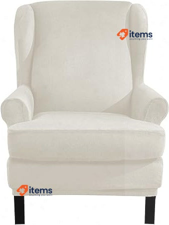 E EBETA Velvet Optic Armchair Cover, Throws White Wing Chair Elastic Stretch