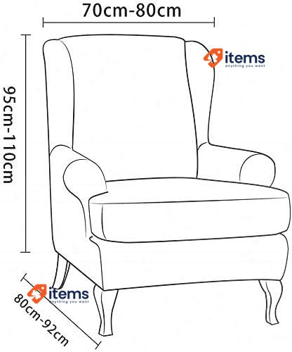 E EBETA Velvet Optic Armchair Cover, Throws White Wing Chair Elastic Stretch