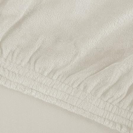 E EBETA Velvet Optic Armchair Cover, Armchair Throws White