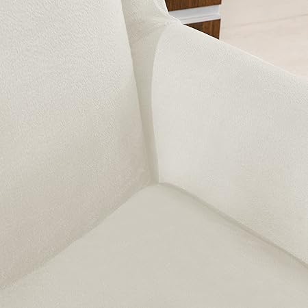 E EBETA Velvet Optic Armchair Cover, Armchair Throws White