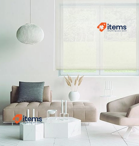 Blindecor Belmont Translucent Roman Blind, Beige, 140 X 180 Cm (w H)