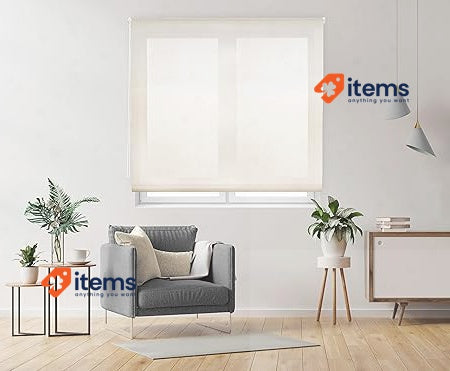 Blindecor Belmont Translucent Roman Blind, Beige, 140 X 180 Cm (w H)