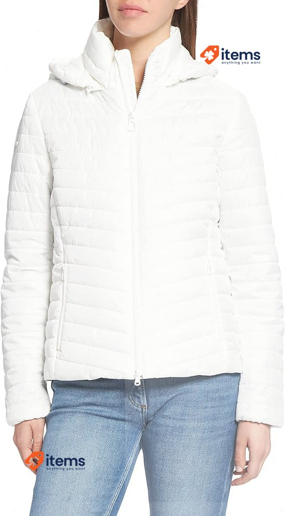 Geox W ASCYTHIA Mujer Chaquetas, Blanco (Cloud White), 42