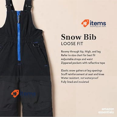 Amazon Essentials Boys Water-Resistant Snow Bib Light Brown 9 Years Boys'