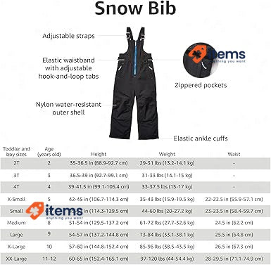 Amazon Essentials Boys Water-Resistant Snow Bib Light Brown 9 Years Boys'
