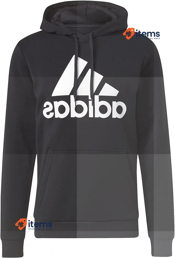 adidas Men s Hoodie Sweatshirt Size Small Black/White <p>Elastic waistband with