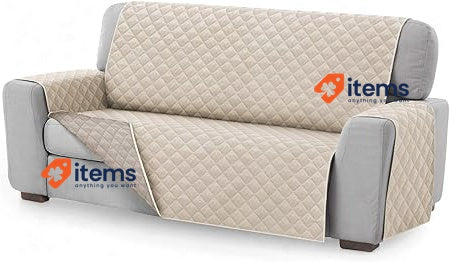 Textilhome - Sofa Cover MALU, Size 2 Seater Ivory