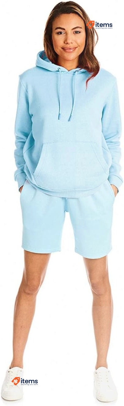 Light & Shade Women's Pullover Hoodie Hooded Sweat Top Aqua Marine, S Soft Touch