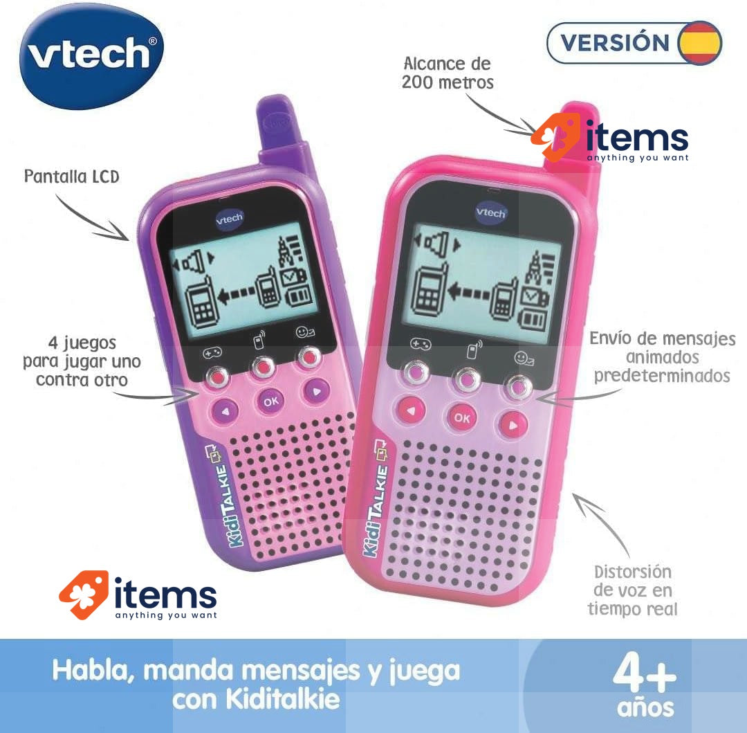 VTech - 123 518557 Kiditalkie 6 In 1, Walkie Talkie Pink 3480 VTech-123-518557