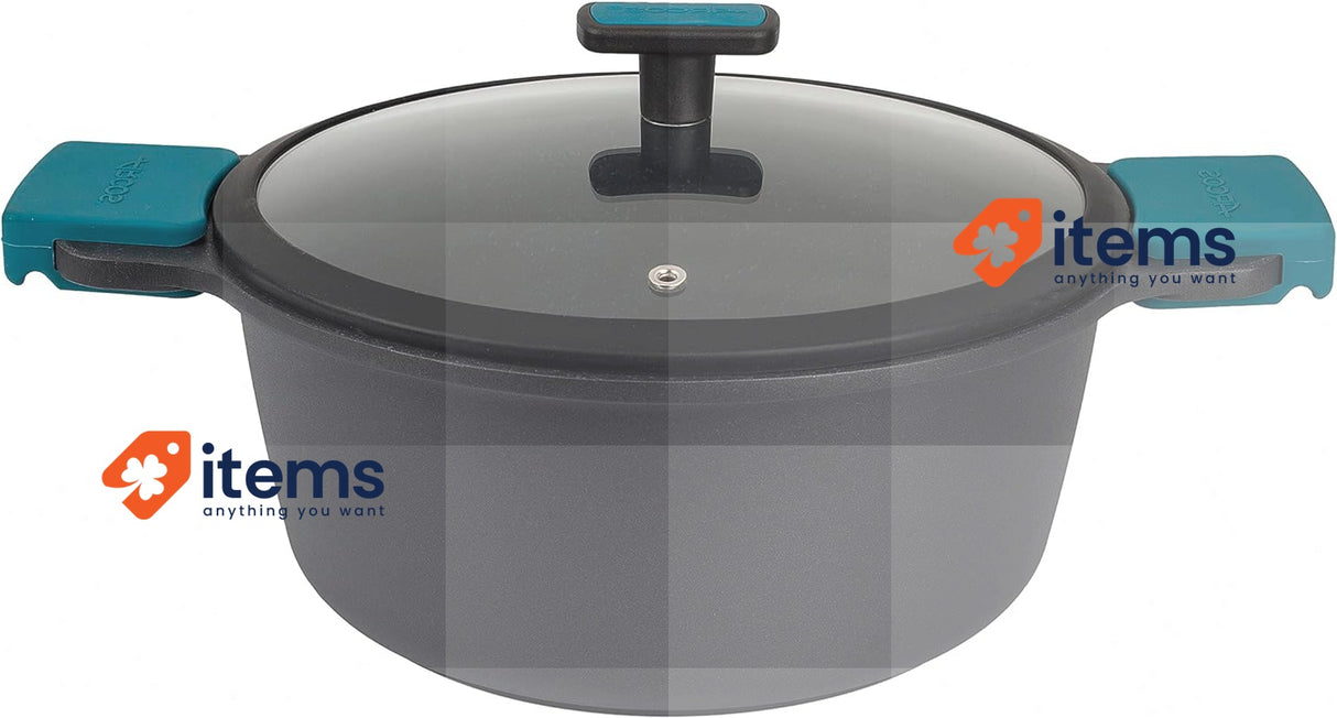 Arcos Thera Series Non-stick Saucepan 28 cm 6.6 L Black Blue Casserole Cast Safe