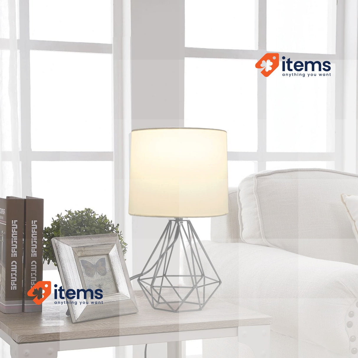 Aigostar Table Lamp Of Modern Block Design By E14 Bulb Type, White Lamps