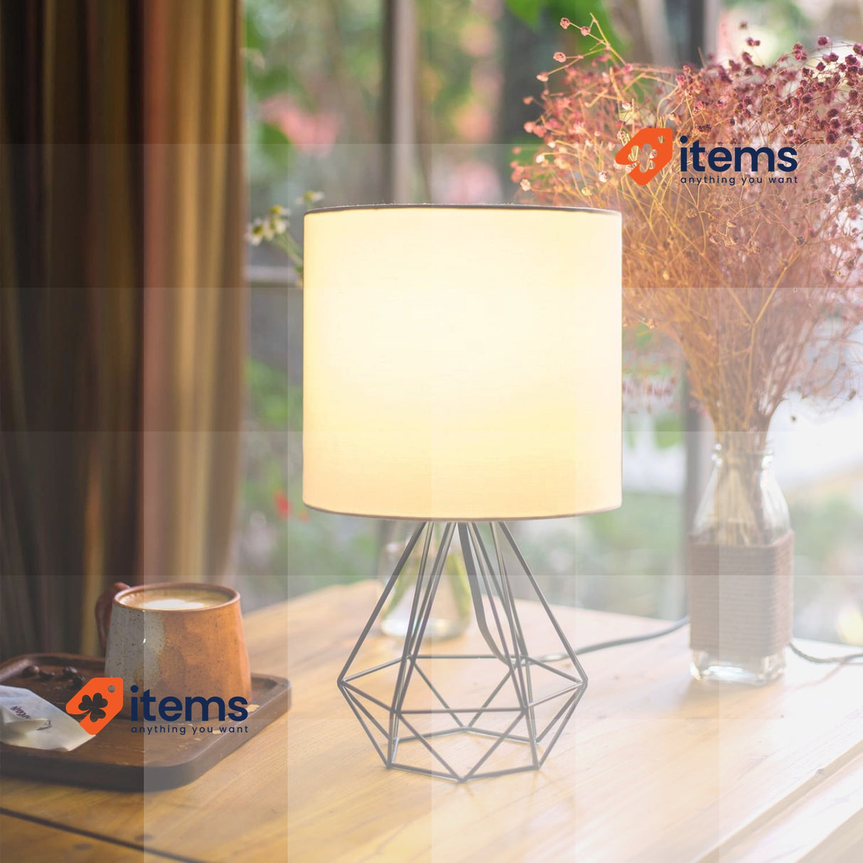 Aigostar Table Lamp Of Modern Block Design By E14 Bulb Type, White Lamps