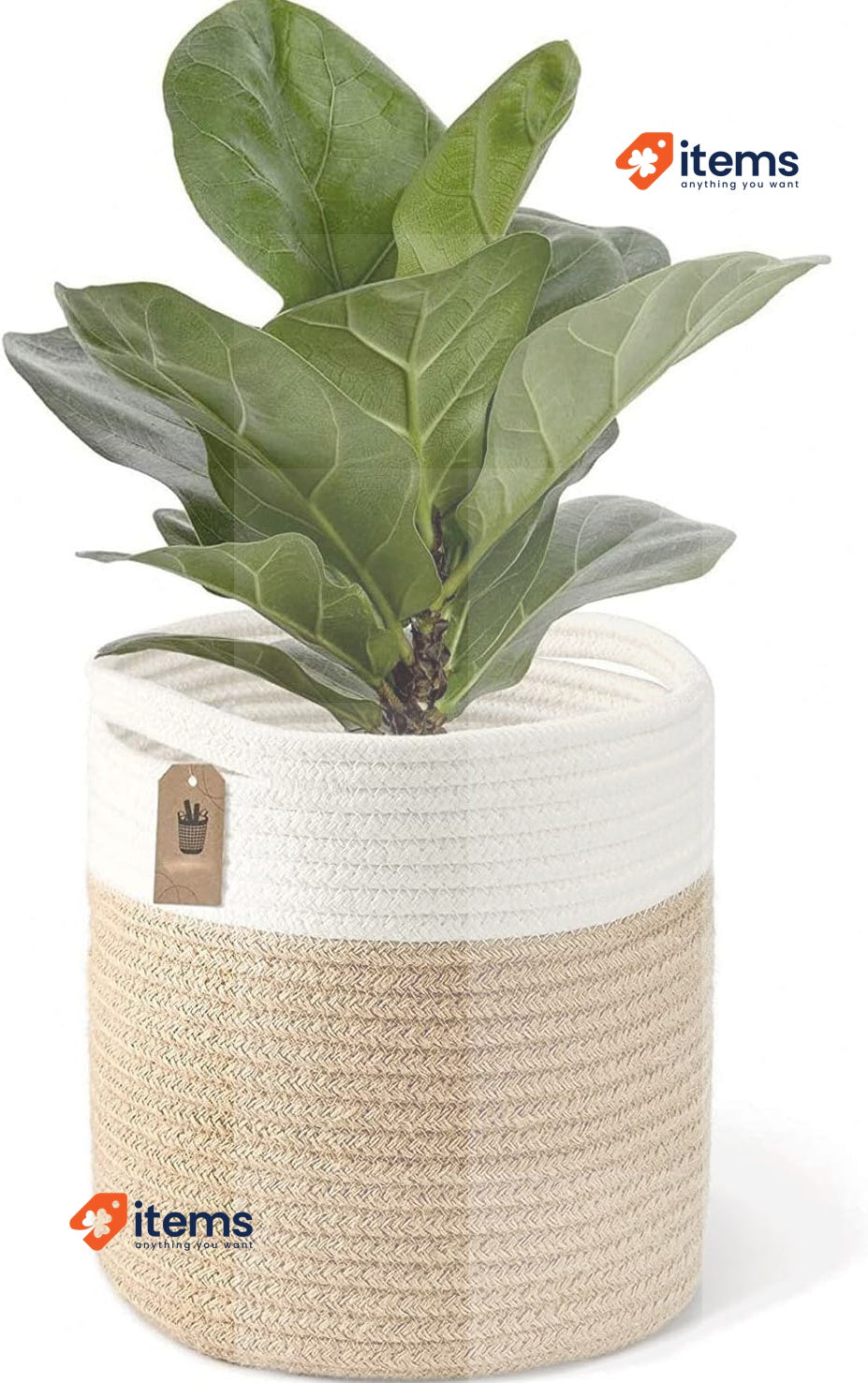 Woven Cotton Rope Plant Baske Basket 20CM Flower Pot Floor Indoor Planters 21CM