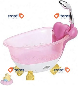BABY Born 515 831908 EA Bath Bathtub, Colourful Heart-Shaped Kids Cushion Easy