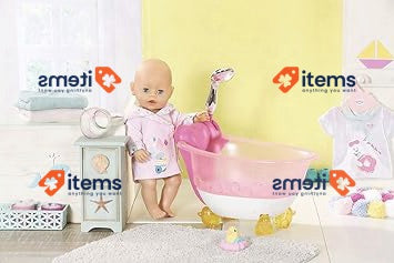 BABY Born 515 831908 EA Bath Bathtub, Colourful Heart-Shaped Kids Cushion Easy