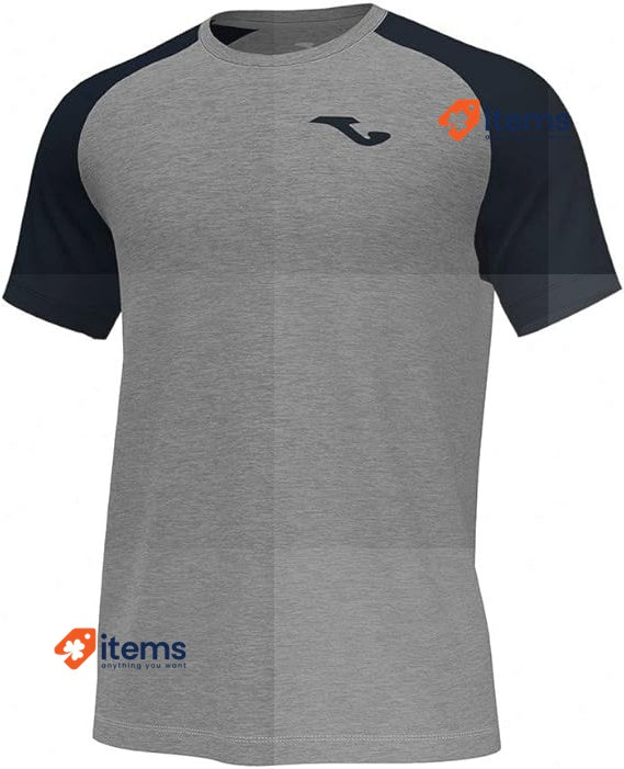 Joma Academy Iv, Men's T - Shirt, Melange Grey Black L Short Sleeve Shirt 7XS