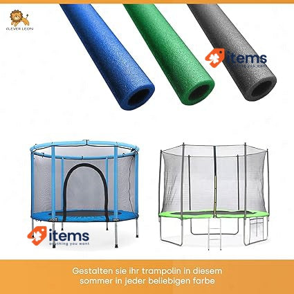 Clever Leon Trampoline Protective Foam For 8 Poles Replacement Grey Cover Tube