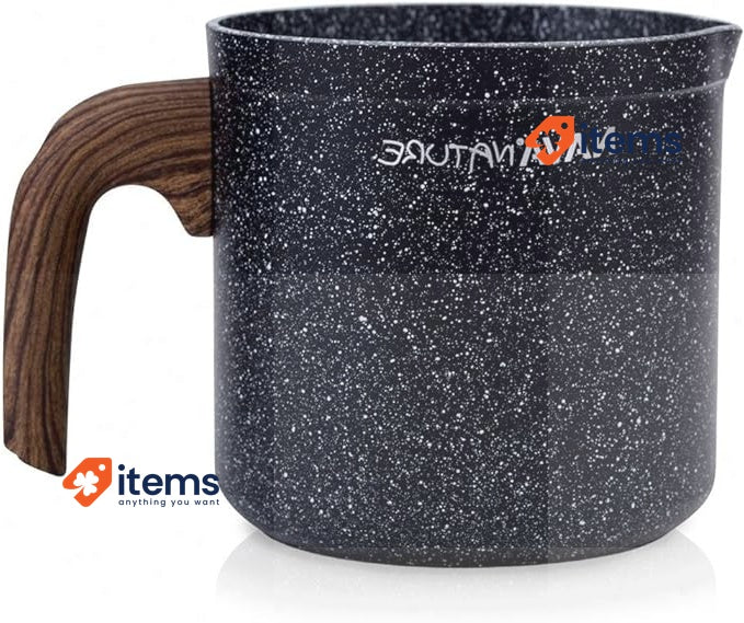 NAVA Nature Milk Pan, Stovetop Saucepan with Pour Spout. Dark