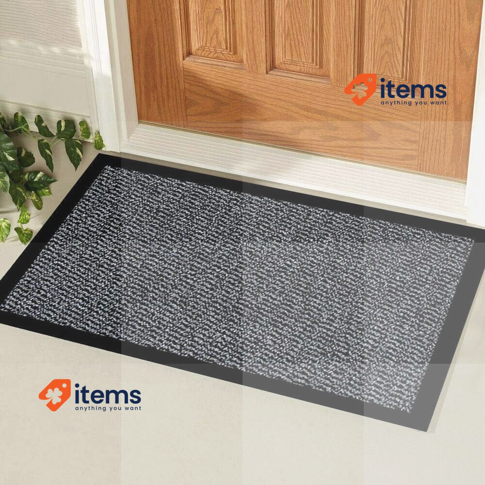 Doormat Dirt Trapper For Indoor & Outdoor Black Grey Washable Barrier Mat Milosc
