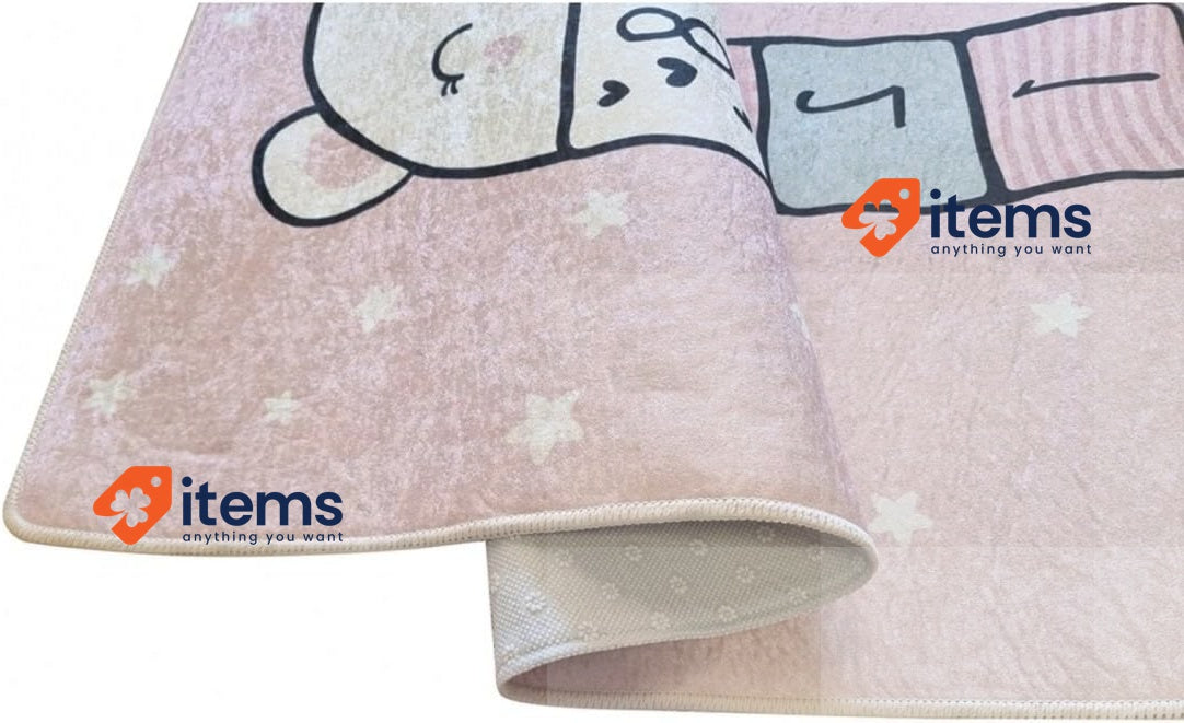 Mani Textile Rug Marelle Pink 80 x 150 cm Non-slip Mat Machine Washable
