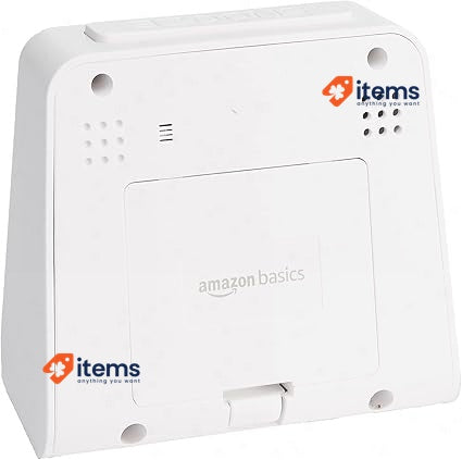 Amazon Basics Tabletop Triangular Digital Alarm Clock With Light White Date 2.4
