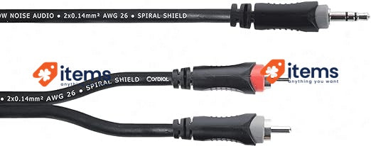 Cordial Elements EY 3 WCC Y Adapter Male Jack To 2 RCA Audio Cables EY3WCC ECL