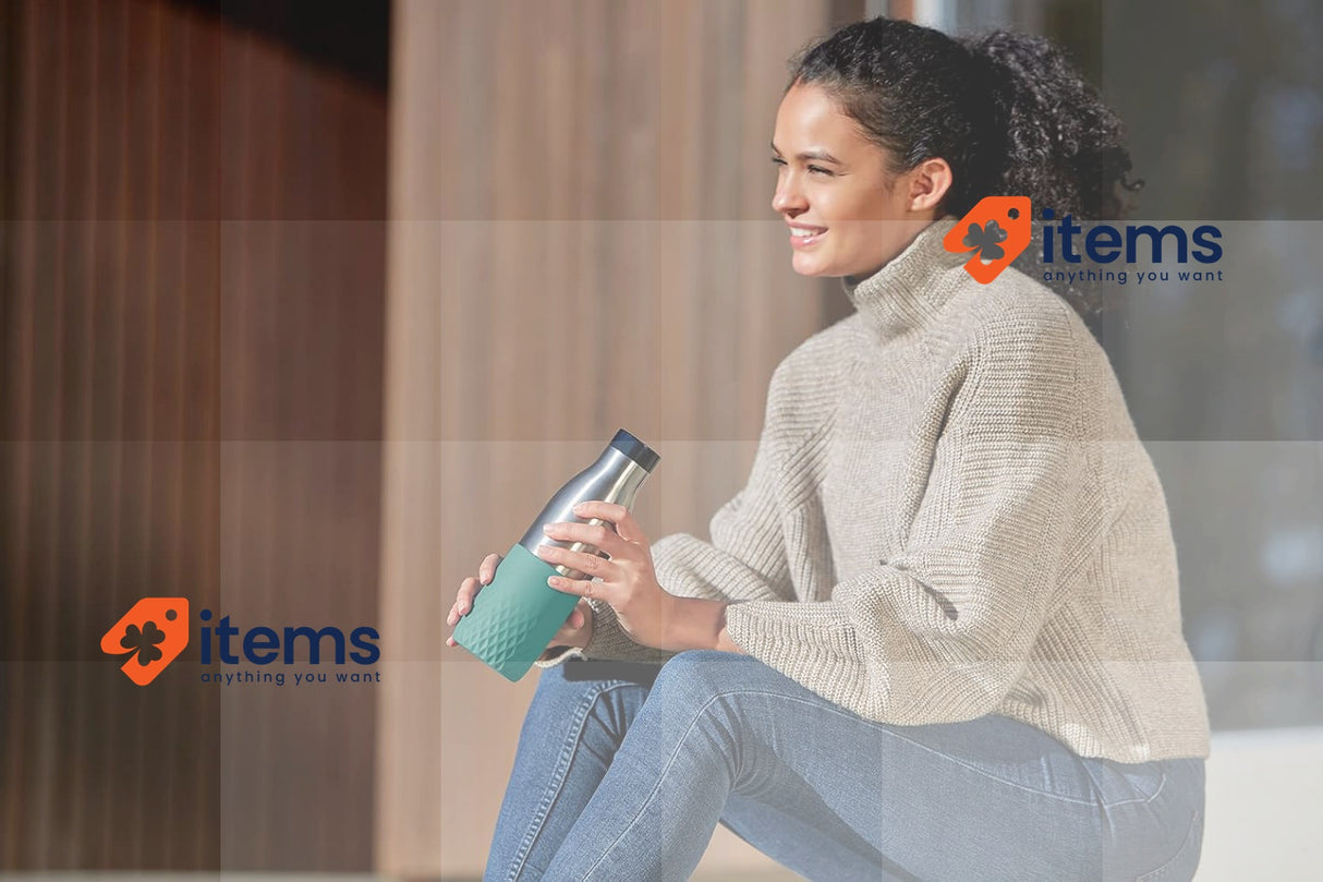 Emsa N31106 Bludrop Sleeve Drinking Bottle, 0.5 Litres, 100% Leak - Proof Water