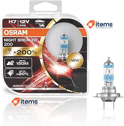 OSRAM NIGHT BREAKER 200, H7, + 200% more light, halogen light bul b 12V +200%