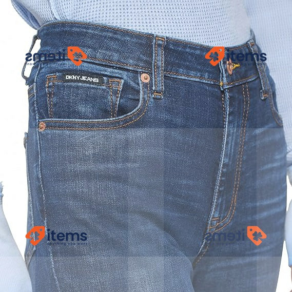 DKNY Women's Boreum High Rise Jeans Dark Wash Blue 36