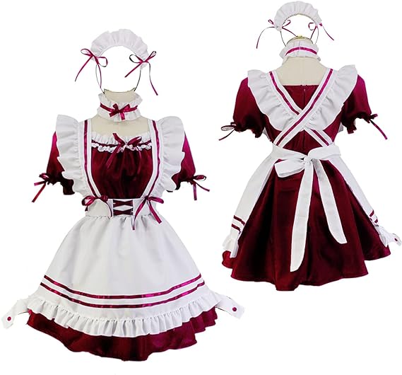 CarolynDesign Japanese Anime Sissy Maid French Apron Lolita Fancy Dress Set