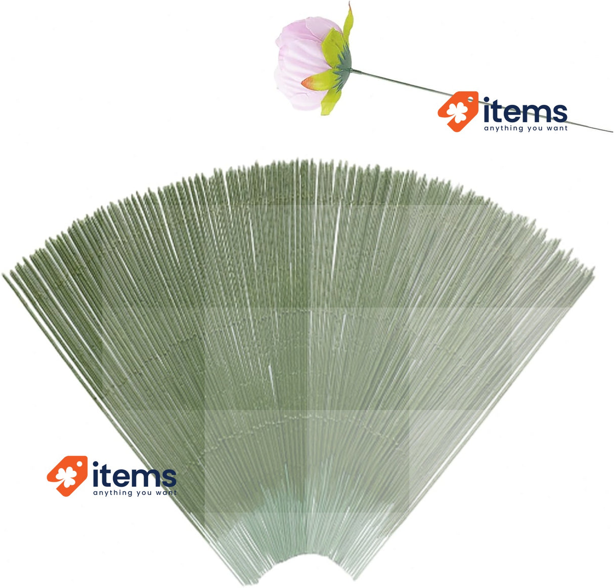 DSFSAEG 100pcs Plastic Floral Stem, Artificial Flower Rod 25 cm 17CM 25CM Green