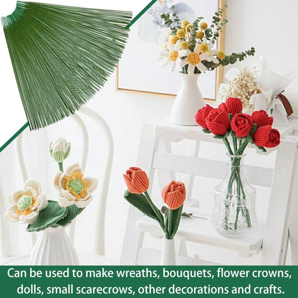 DSFSAEG 100pcs Plastic Floral Stem, Artificial Flower Rod 25 cm