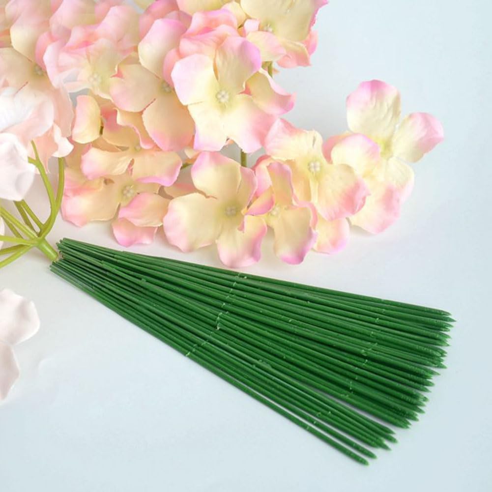 DSFSAEG 100pcs Plastic Floral Stem, Artificial Flower Rod 25 cm