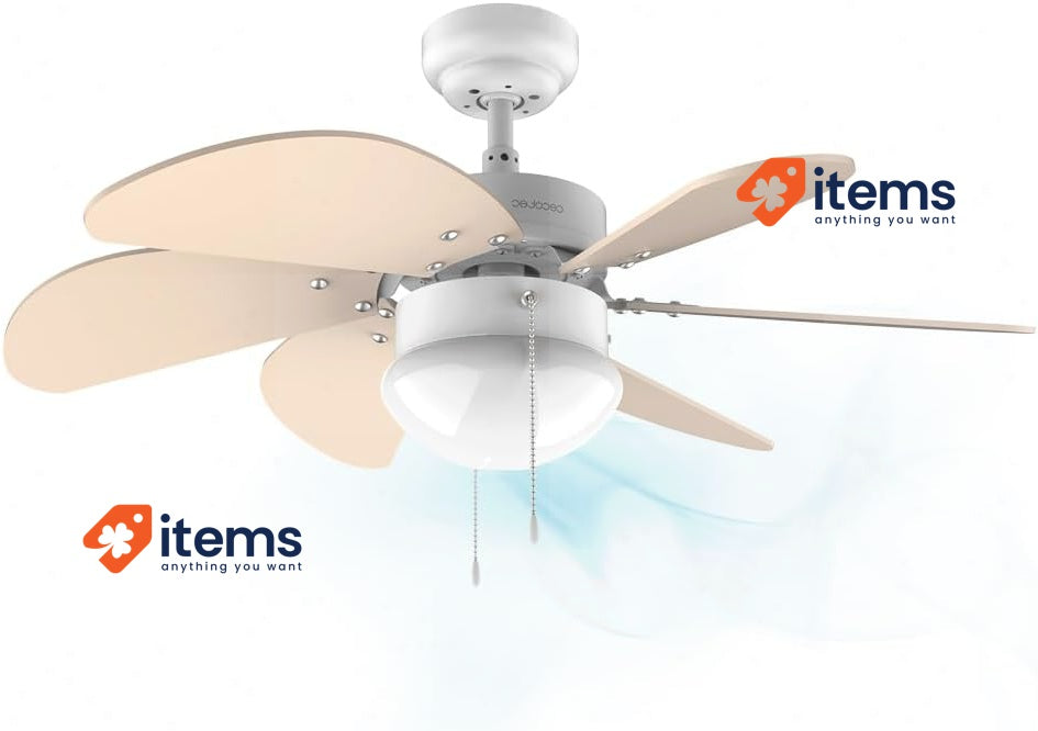 Cecotec Energysilence 3600 Vision Sunlight Ceiling Fan 50 W White/Yellow 92 cm
