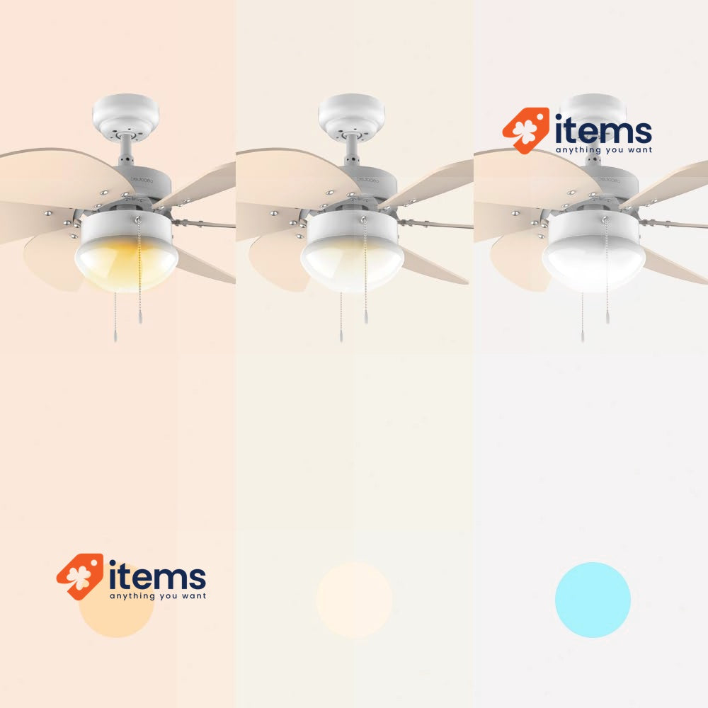 Cecotec Energysilence 3600 Vision Sunlight Ceiling Fan 50 W White/Yellow 92 cm