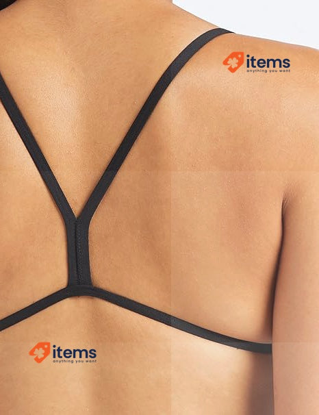 Speedo Women's Eco Endurance+ Swimsuit Black Thin Strap One Piece Athletic Fit