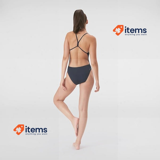 Speedo Women's Eco Endurance+ Thinstrap 1 Piece Swimsuit True Navy 32 Thin Strap