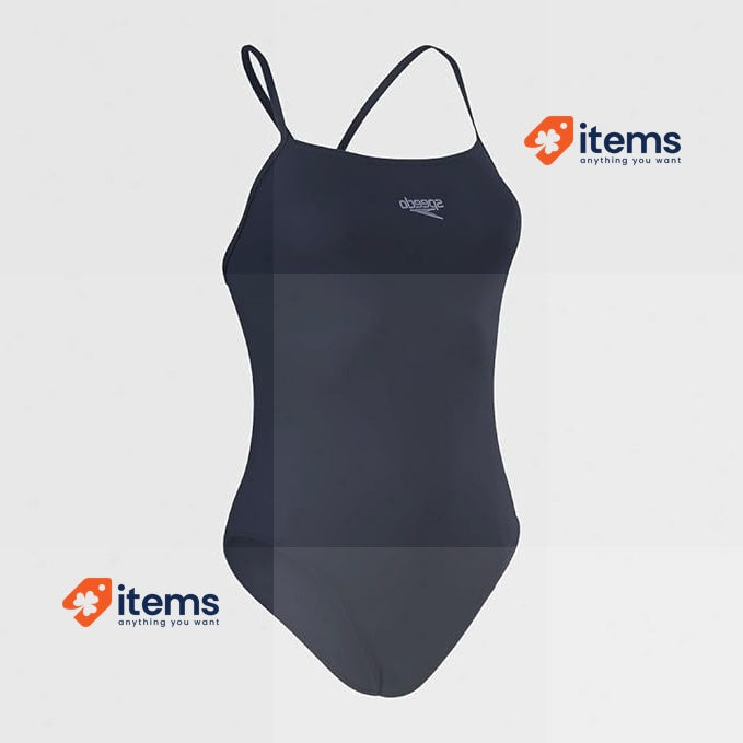 Speedo Women's Eco Endurance+ Thinstrap 1 Piece Swimsuit True Navy 32 Thin Strap