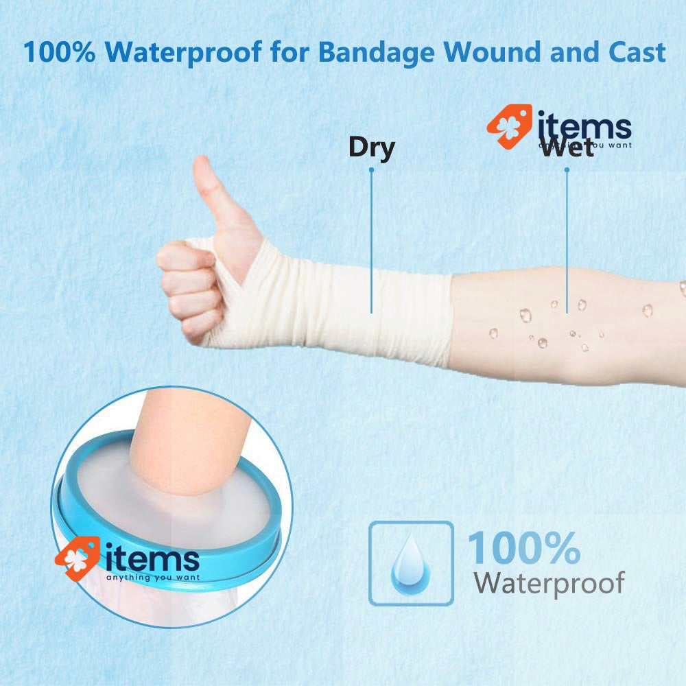 Fasola Kids Cast Cover Arm Waterproof for Shower, Plaster Hand Sleeve Protector