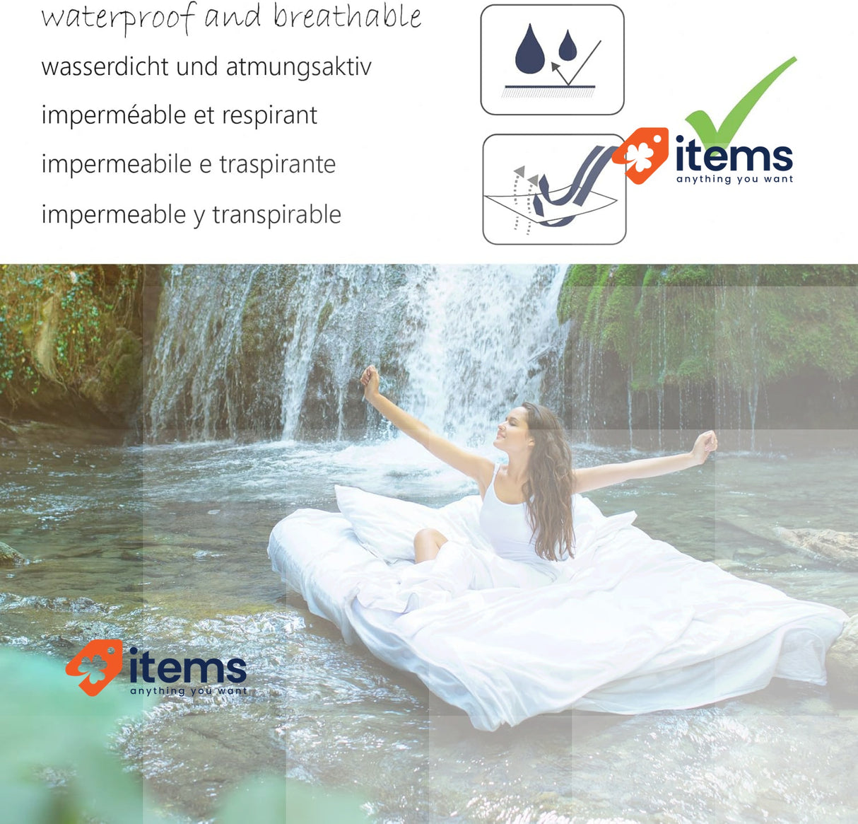 Twillie - Waterproof Pillowcase 50x80 cm - Set of 2, Oeko-Tex® certified Aegis®