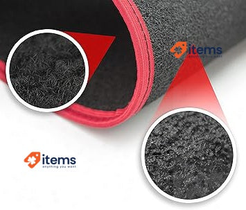 Pool Line 610304 JGO Premium Carpet Mats Heel Protector Rubber - Black Red