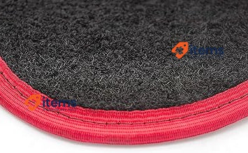 Pool Line 610304 JGO Premium Carpet Mats Heel Protector Rubber - Black Red