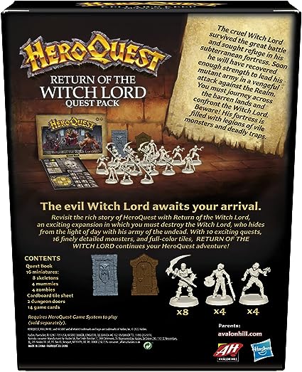 Avalon Hill HeroQuest Return of The Witch Lord Quest Pack Game for Ages 14+