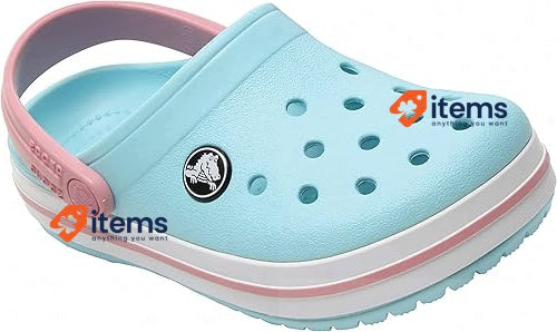 Crocs Unisex Kid's Crocband Clog K Blue/White Size UK 7 1/2 EU 38 Kids Clogs Ice