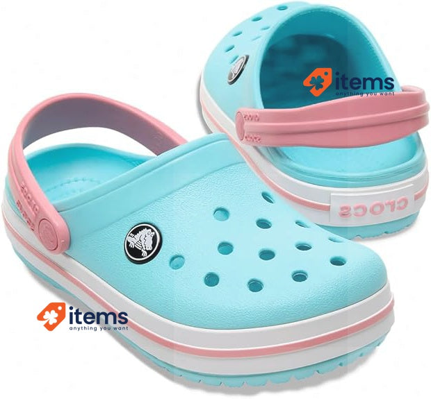 Crocs Unisex Kid's Crocband Clog K Blue/White Size UK 7 1/2 EU 38 Kids Clogs Ice