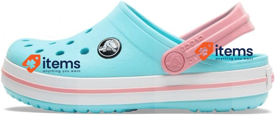 Crocs Unisex Kid's Crocband Clog K Blue/White Size UK 7 1/2 EU 38 Kids Clogs Ice